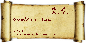 Kozmáry Ilona névjegykártya