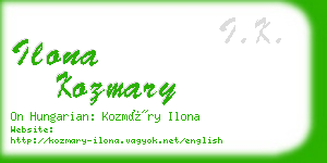 ilona kozmary business card